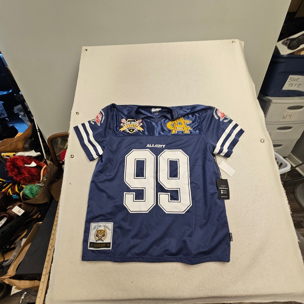 Brooklyn Cloth All City Athletics Jersey Navy Blue Mesh Football Shirt 99 Large